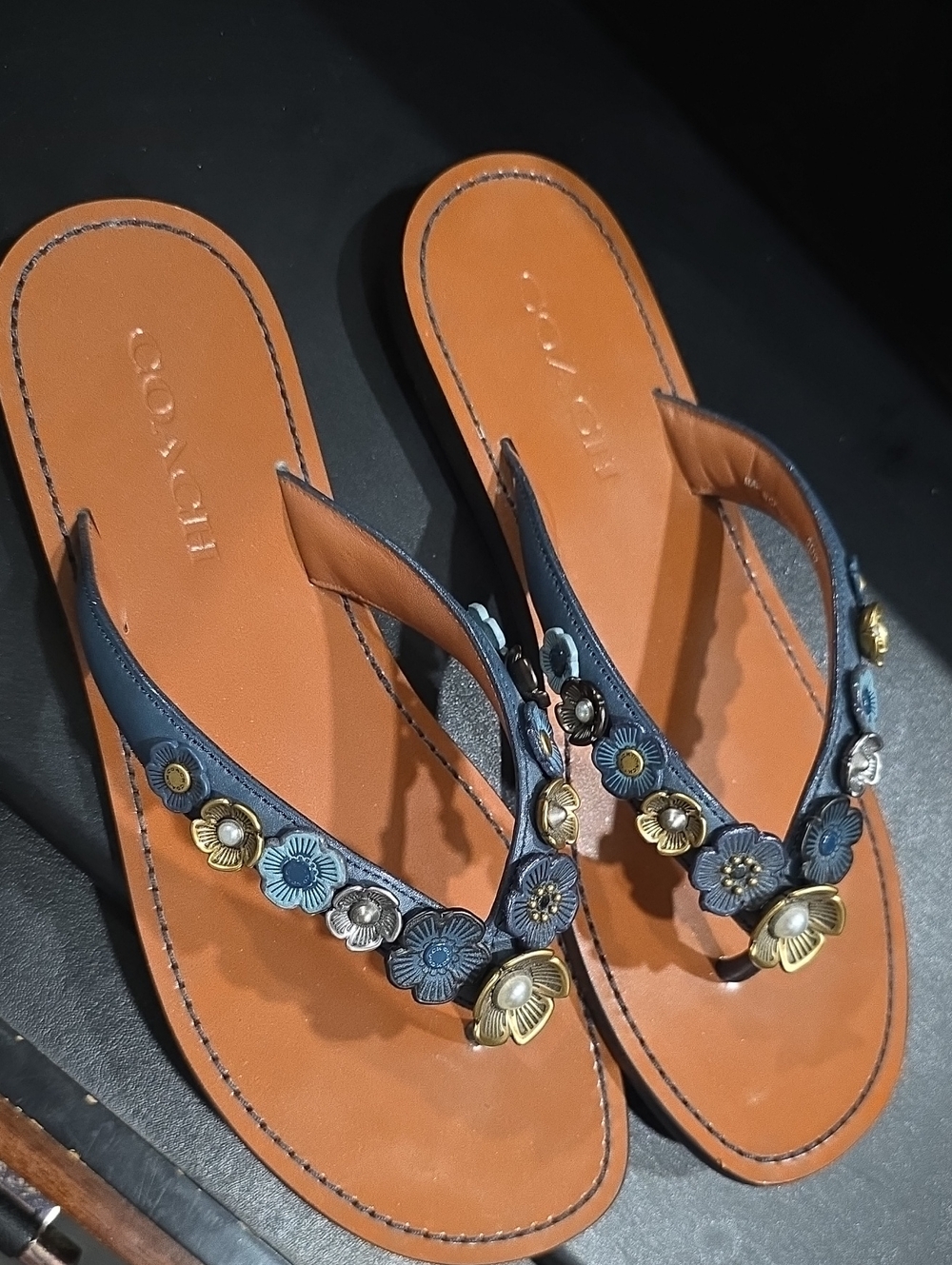 Coach Tea Rose Flip Flops G1212